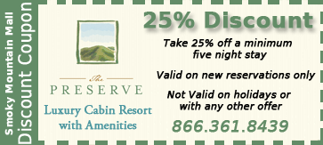 cabin resort discount coupon